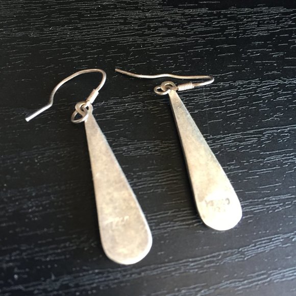 VINTAGE SILVER 925 GEMSTONE DROP EARRINGS - Picture 4 of 6